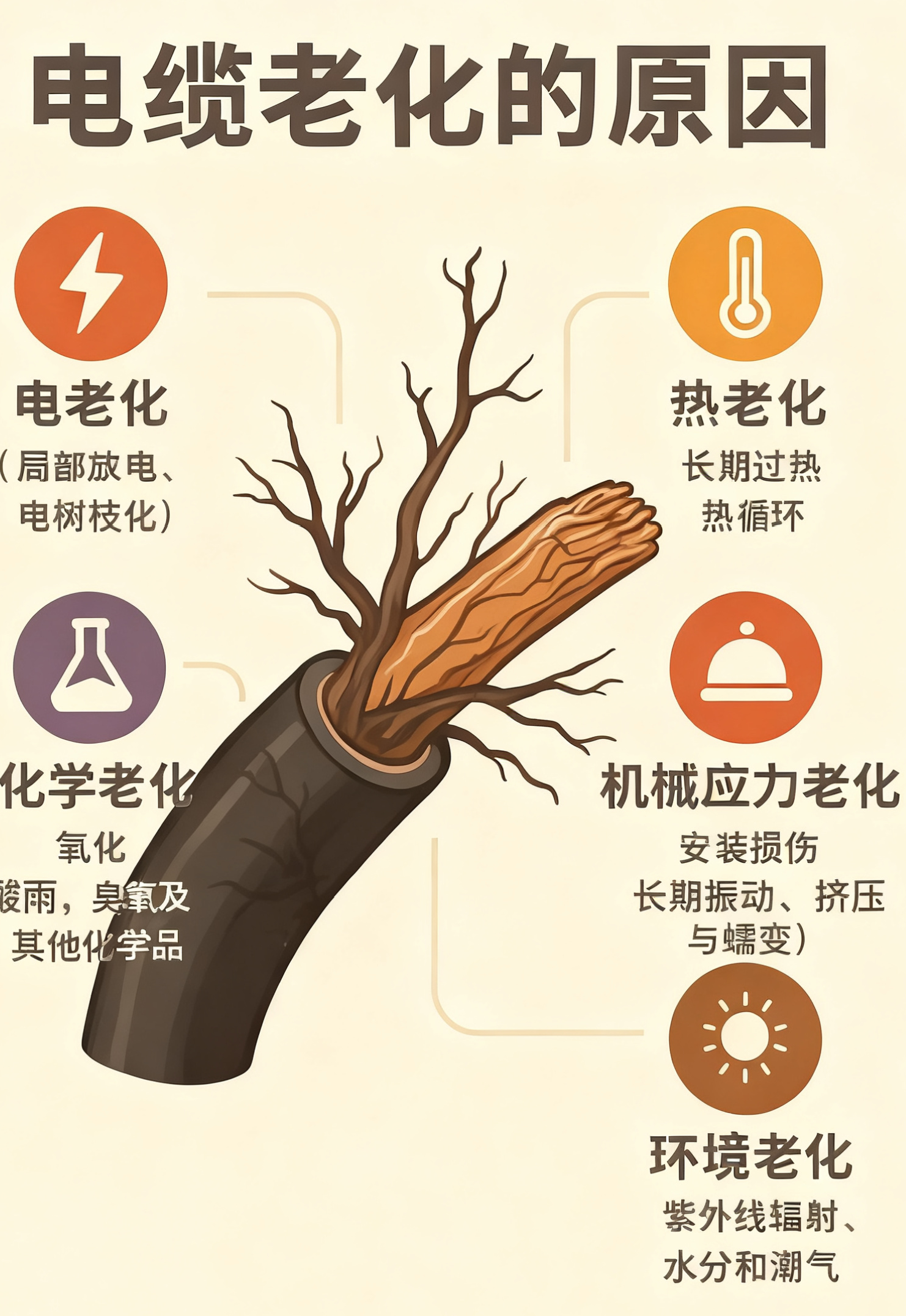 電纜絕緣層為什么會(huì)老化？五個(gè)最常見(jiàn)的原因
